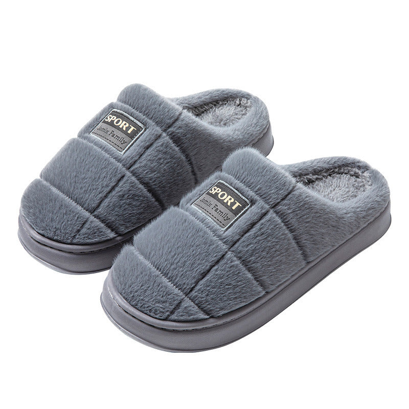 Men's Warm Winter Slippers: Plaid and Comfortable