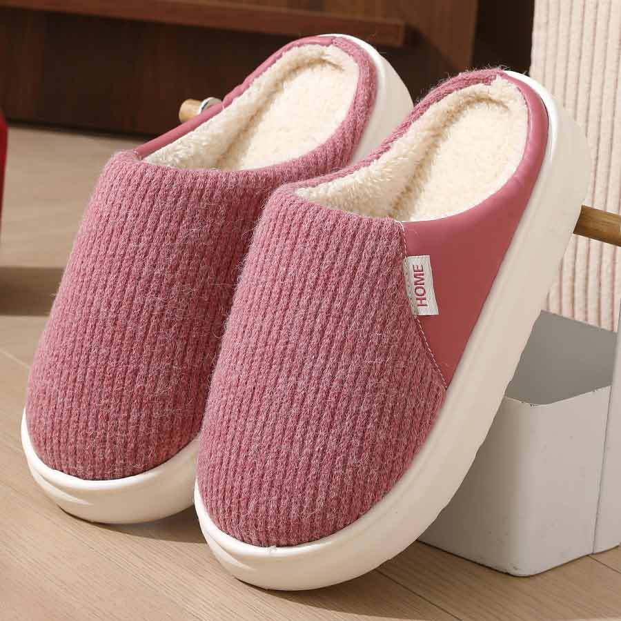 Winter Warm Plush Home Slippers Lightweight Thick Bottom Silent Non-slip Floor Bedroom Slippers Couple House Shoes Women Men