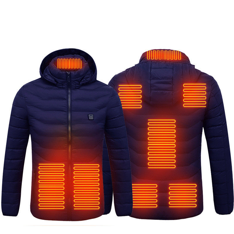 Insulated Heated Puffer Jacket: Windproof, Water-Resistant, Warm