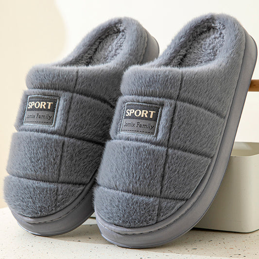 Men's Warm Winter Slippers: Plaid and Comfortable