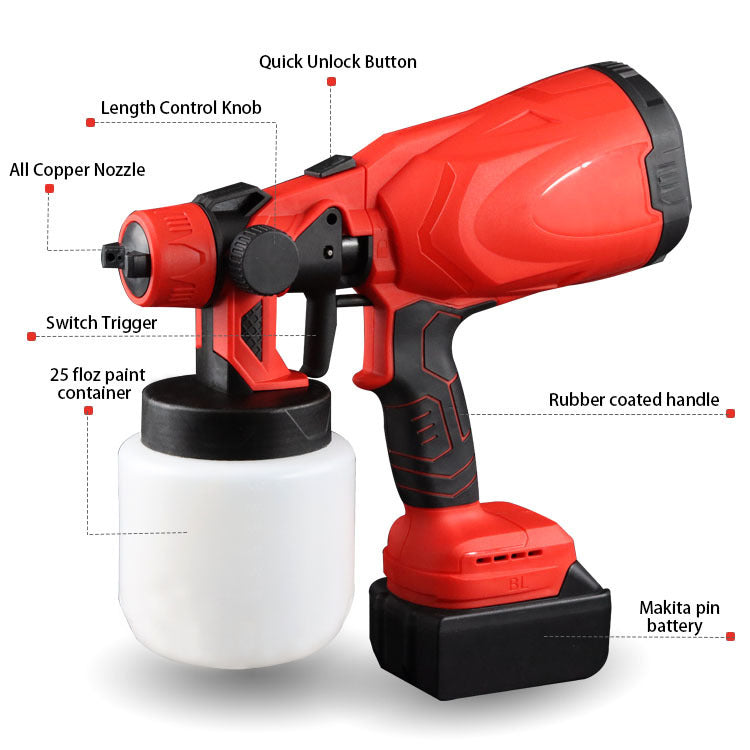 Cordless High Pressure Paint Spray Gun