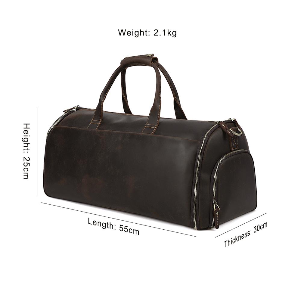 Genuine Leather Suit Travel Duffel Bag