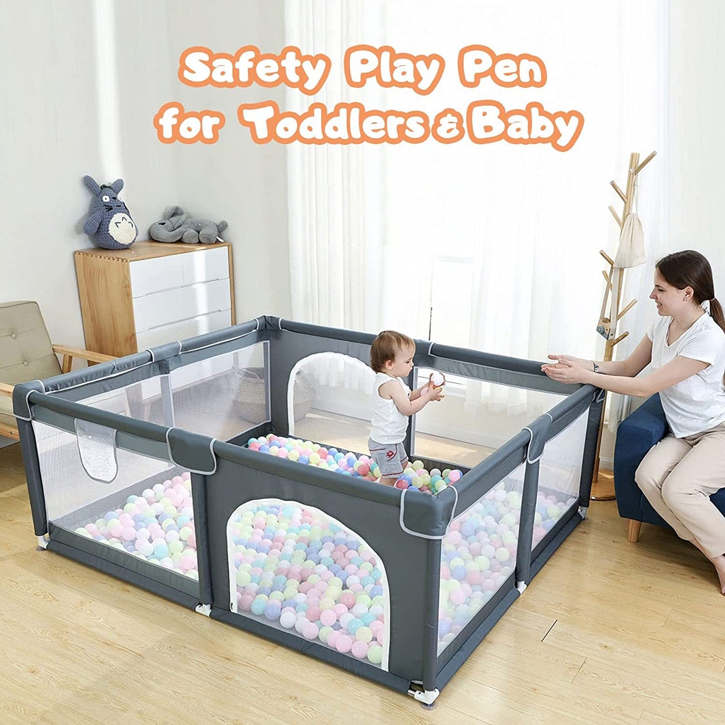 RAINBEAN's Extra Large and Sturdy Baby Playpen