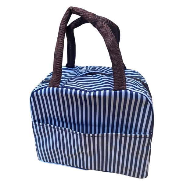 Oxford Lunch Bag Navy and White stripe