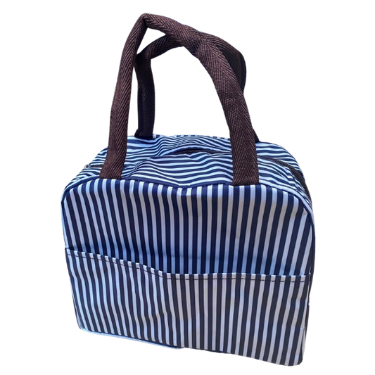 Oxford Lunch Bag Navy and White stripe