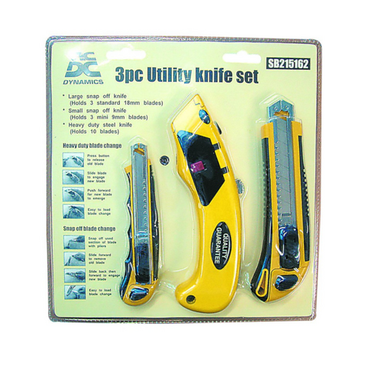 3Pc Utility Knife Set