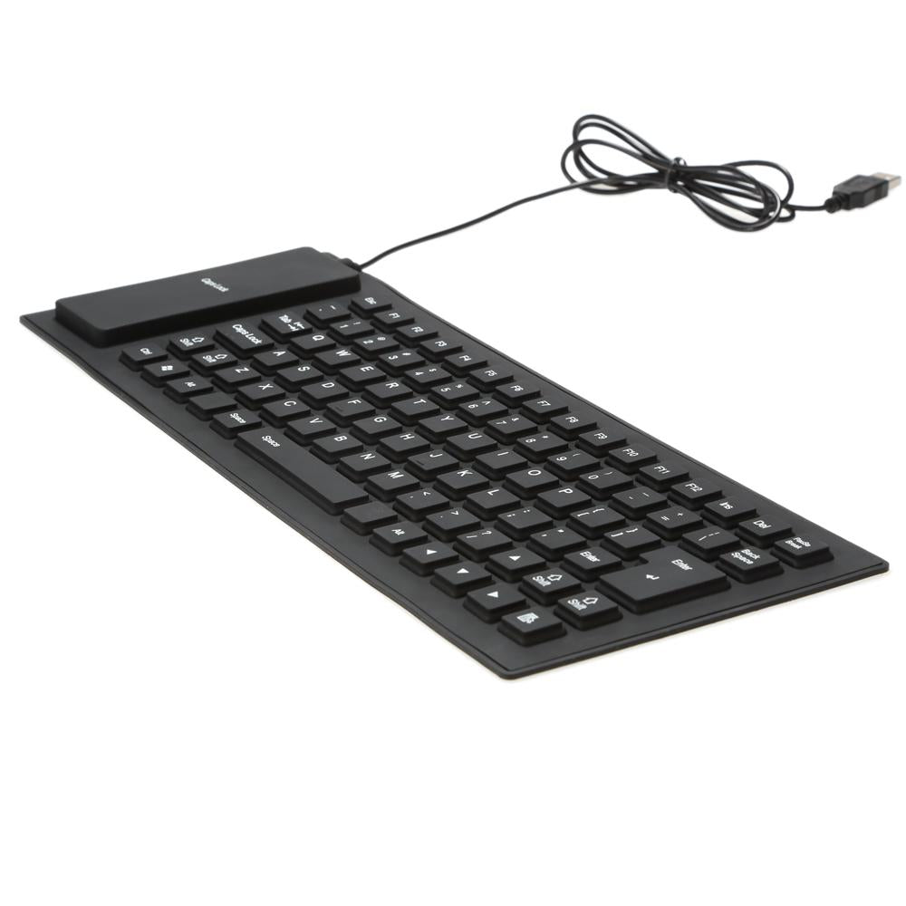 Wired USB Flexible Keyboard for Laptop Notebook and Desktop Computers