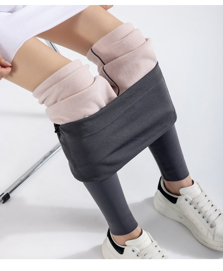 Winter Maternity Leggings Fleece-lined Thickened