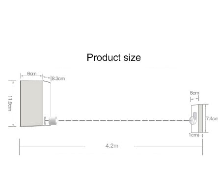 4.2m Steel Retractable Indoor or Outdoor Clothesline