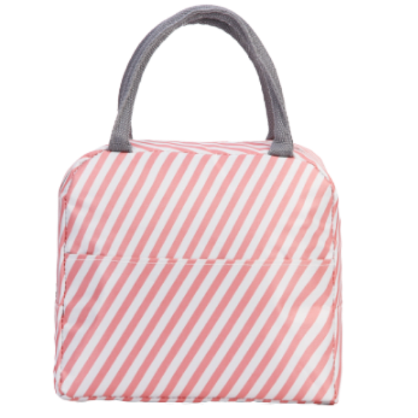 Oxford Lunch Bag Pink and White stripe