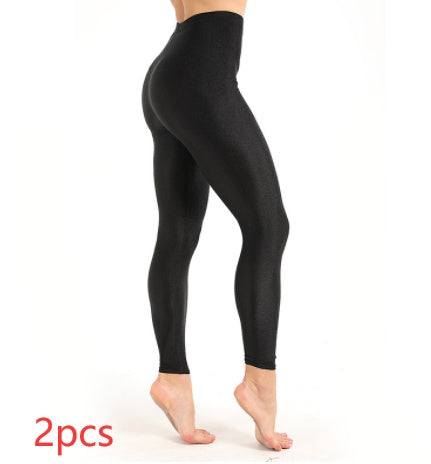 Women's Workout Leggings Casual Shiny Glossy Legging Female