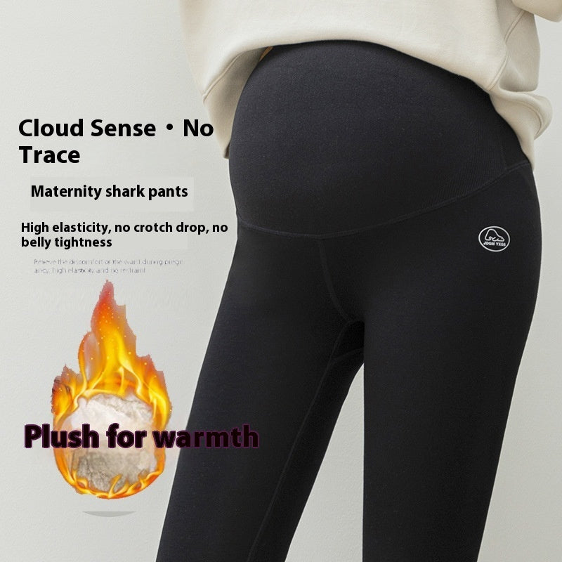 Winter Maternity Leggings Fleece-lined Thickened