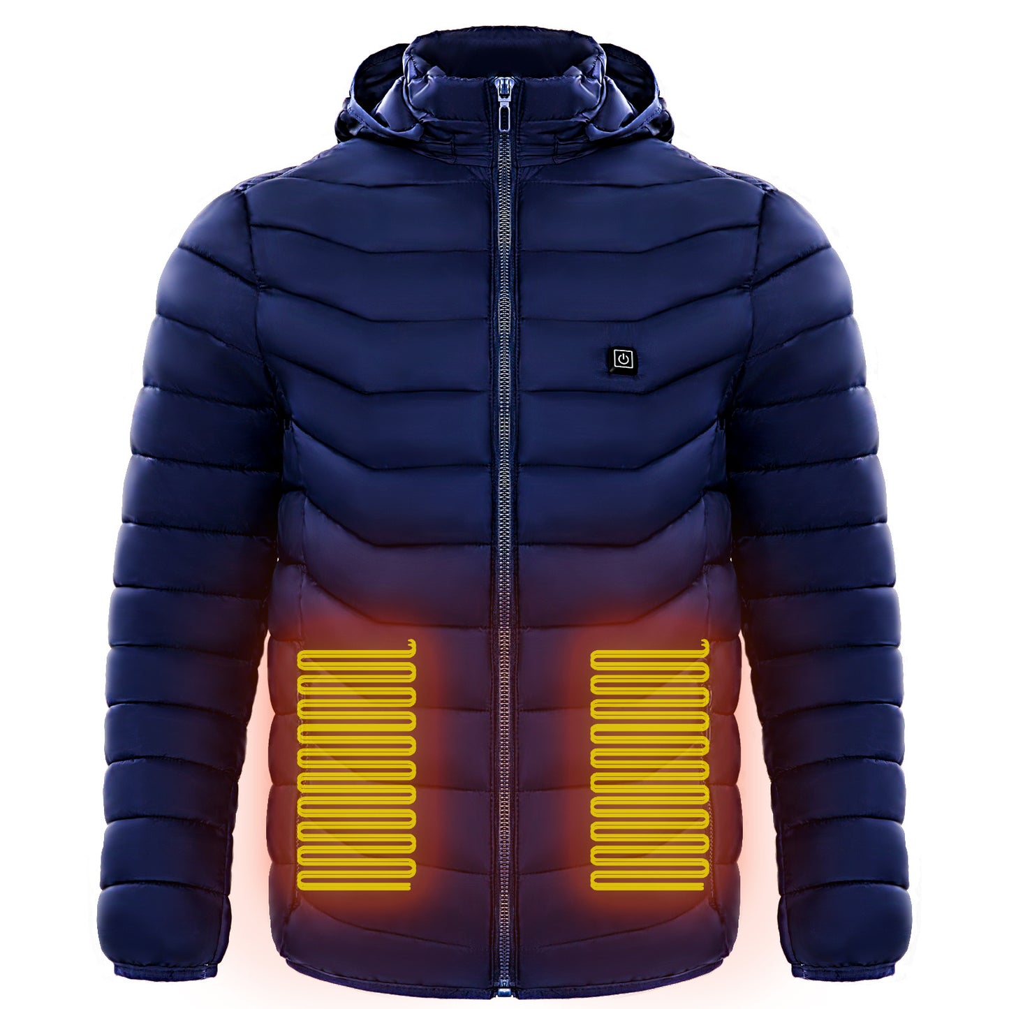 Insulated Heated Puffer Jacket: Windproof, Water-Resistant, Warm