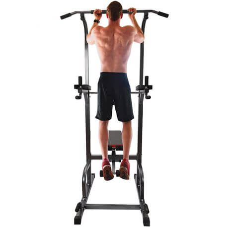 All in One Pull Up Bar Adjustable Tower Dip Station With Bench Bar