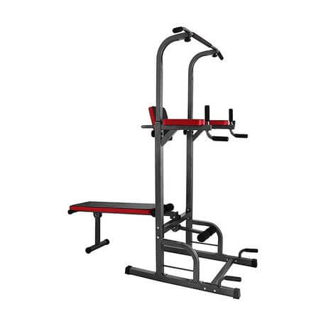 All in One Pull Up Bar Adjustable Tower Dip Station With Bench Bar