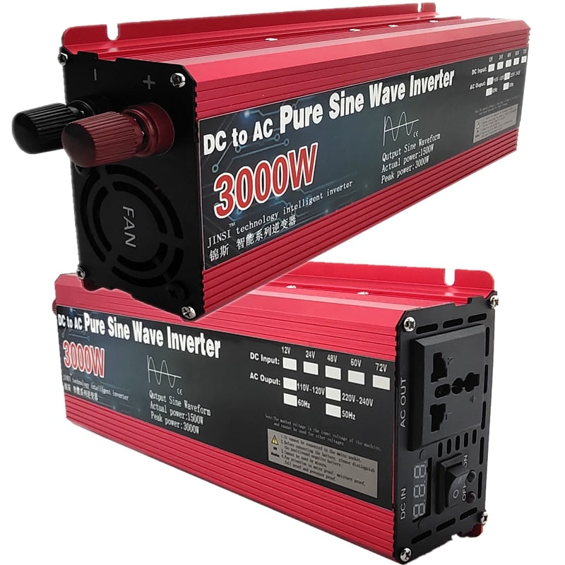 Pure Sine Wave Inverter: Convert DC 12V/24V to AC 110V/220V