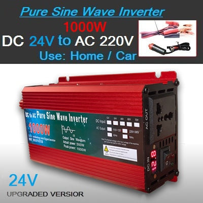 Pure Sine Wave Inverter: Convert DC 12V/24V to AC 110V/220V