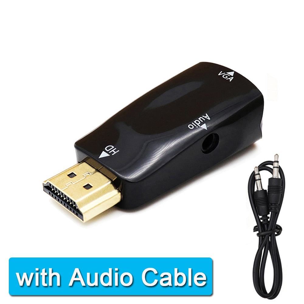 HDMI to VGA Cable Converter Adapter with 3.5mm Audio Jack