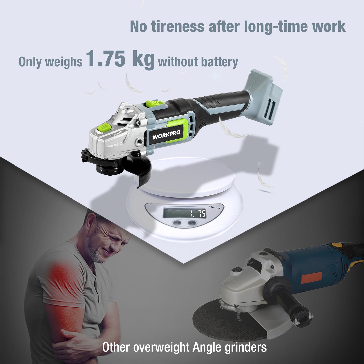 Workpro 20V Cordless Angle Grinder