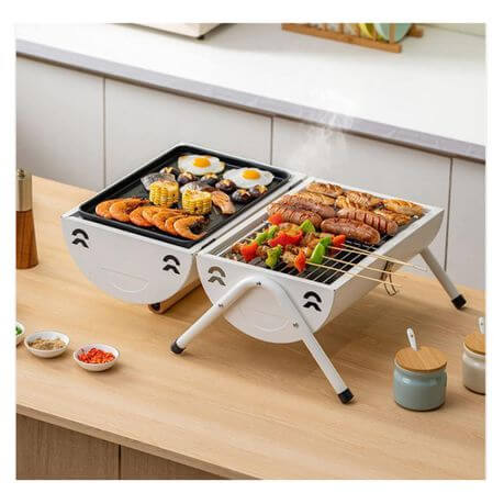 Portable Charcoal Grill Heat Source Double Sided Barbecue