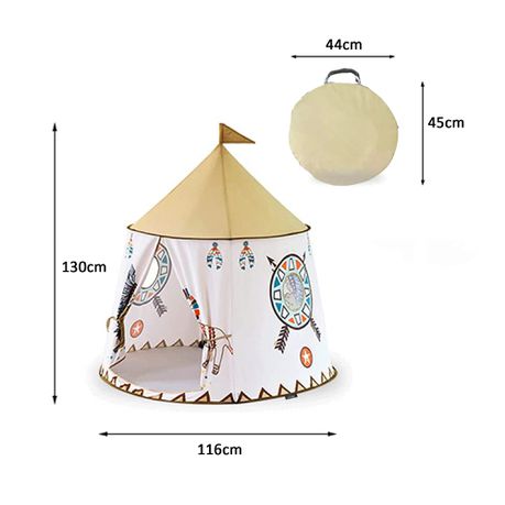 Kids Castle Tent Yellow Children Indoor Castle Tent for Girls and Boys.