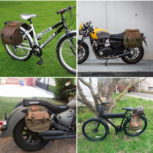 Canvas Saddle Pannier Bicycle / Bike Bag