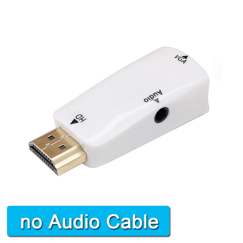 HDMI to VGA Cable Converter Adapter with 3.5mm Audio Jack