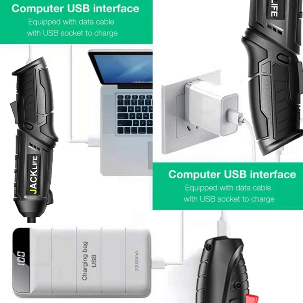 JACKLIFE 3.6V Cordless Impact Screwdriver Drill