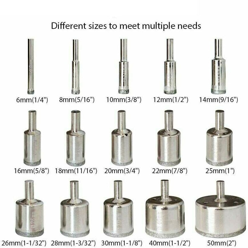 Diamond Coated HSS Drill Bit Set - 3-50mm