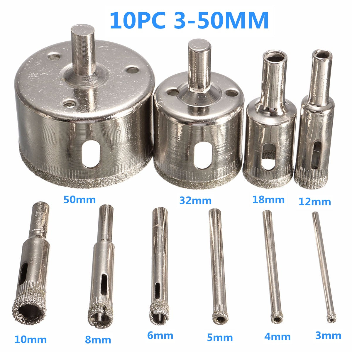 Diamond Coated HSS Drill Bit Set - 3-50mm