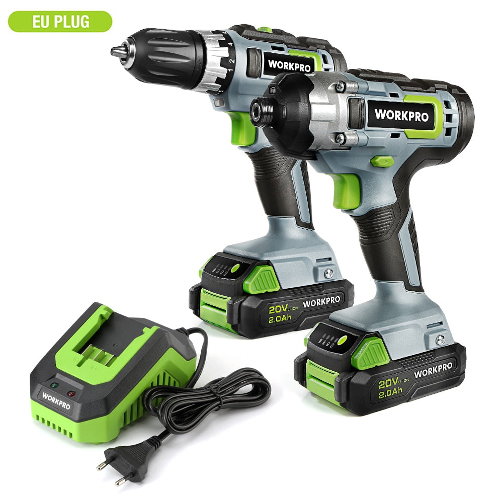 Workpro 20V Cordless Drill Driver Set