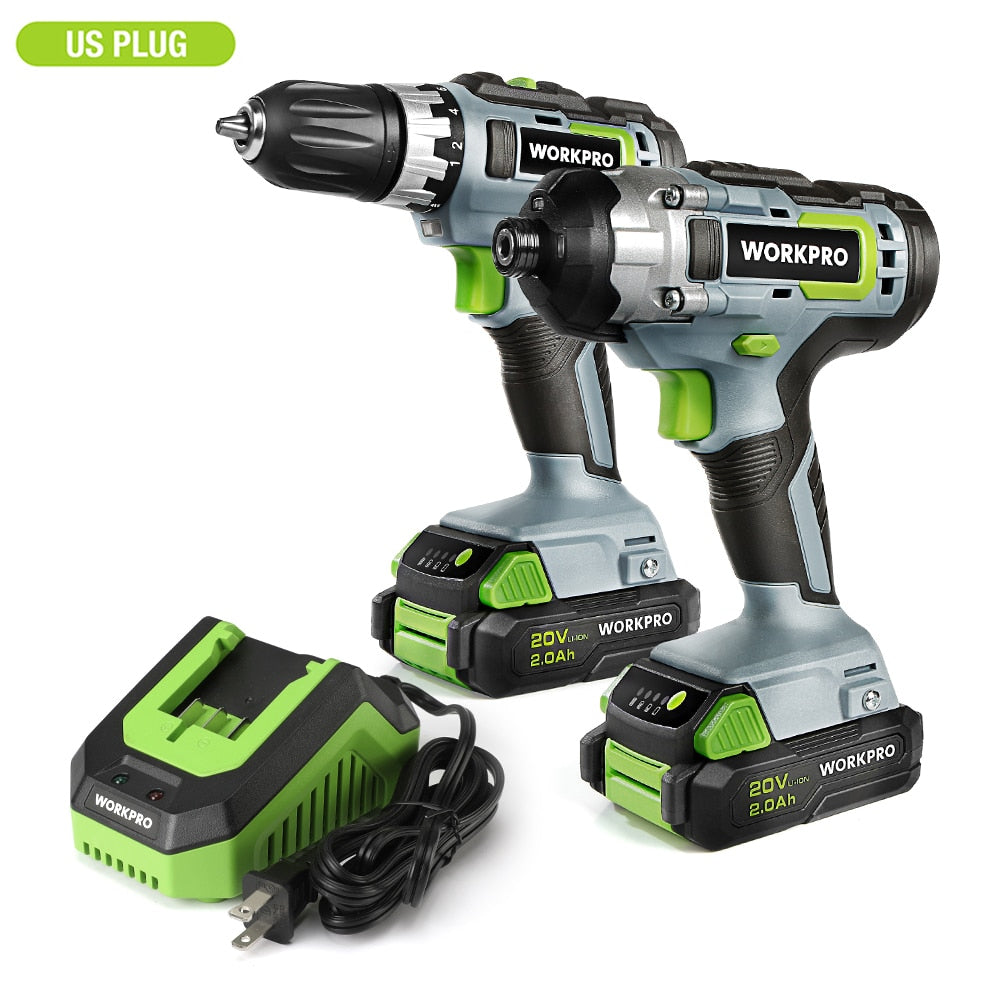 Workpro 20V Cordless Drill Driver Set