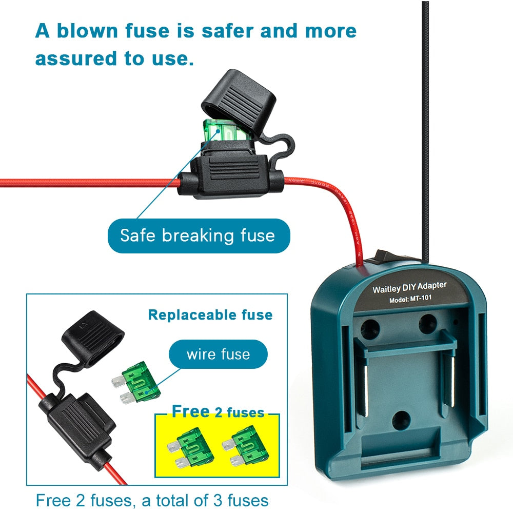 External Battery Adapter Converter Kit for MT Makita 14V/18V Battery