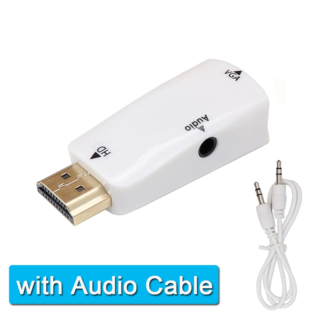 HDMI to VGA Cable Converter Adapter with 3.5mm Audio Jack