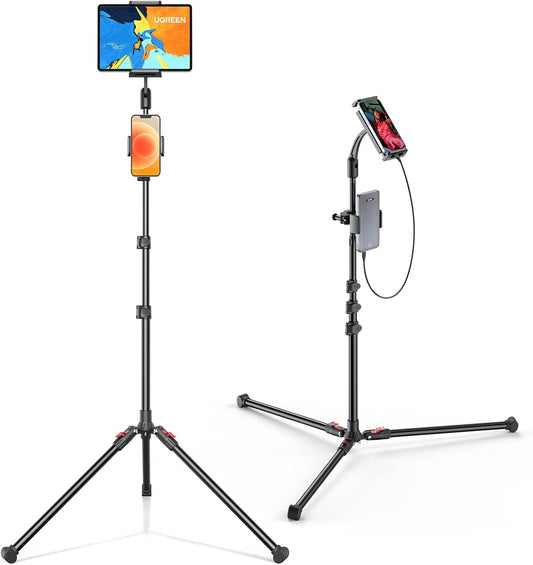 UGREEN 15647 2-in-1 Tablet (Max 12.9 inch) + Phone (Max 7.2 inch) Tripod Stand