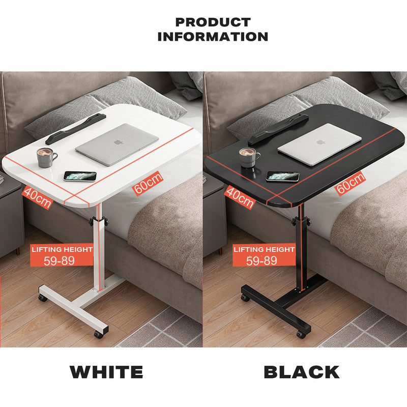 Movable lifting computer table bedside portable table (BLACK)