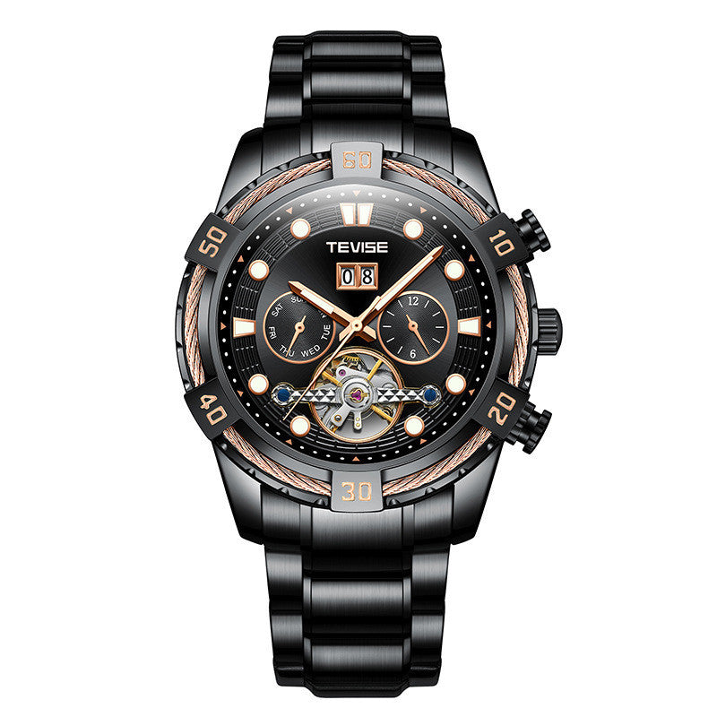 Men's Waterproof Watch with Chronograph and Date Display