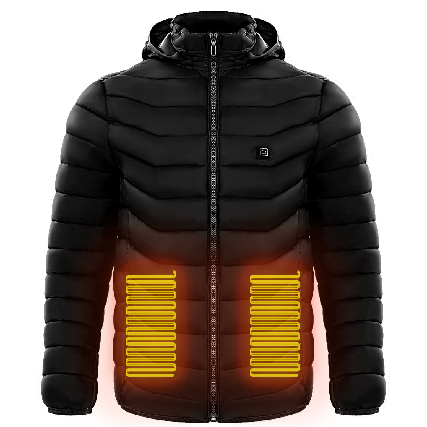 Insulated Heated Puffer Jacket: Windproof, Water-Resistant, Warm