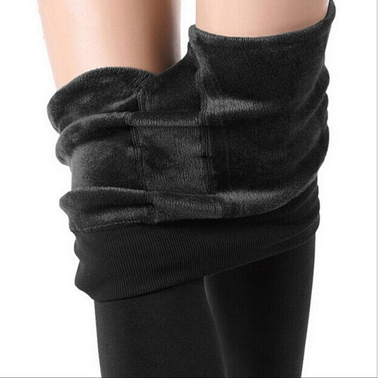 Pearl Velvet Leggings Women's Autumn And Winter Step-on Fleece-lined Trousers Warm One-piece Pants