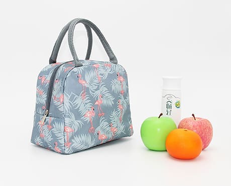 Oxford Lunch Bag Flamingos Grey