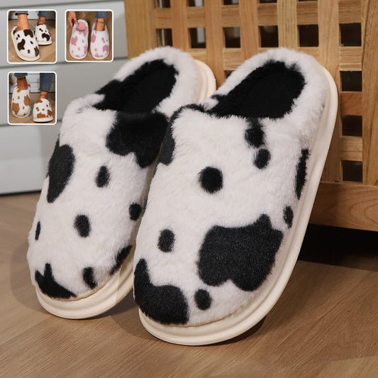 Cute Cow Print Slippers