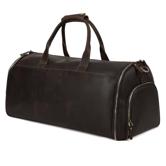 Genuine Leather Suit Travel Duffel Bag