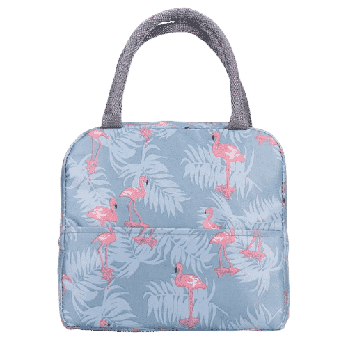 Oxford Lunch Bag Flamingos Grey