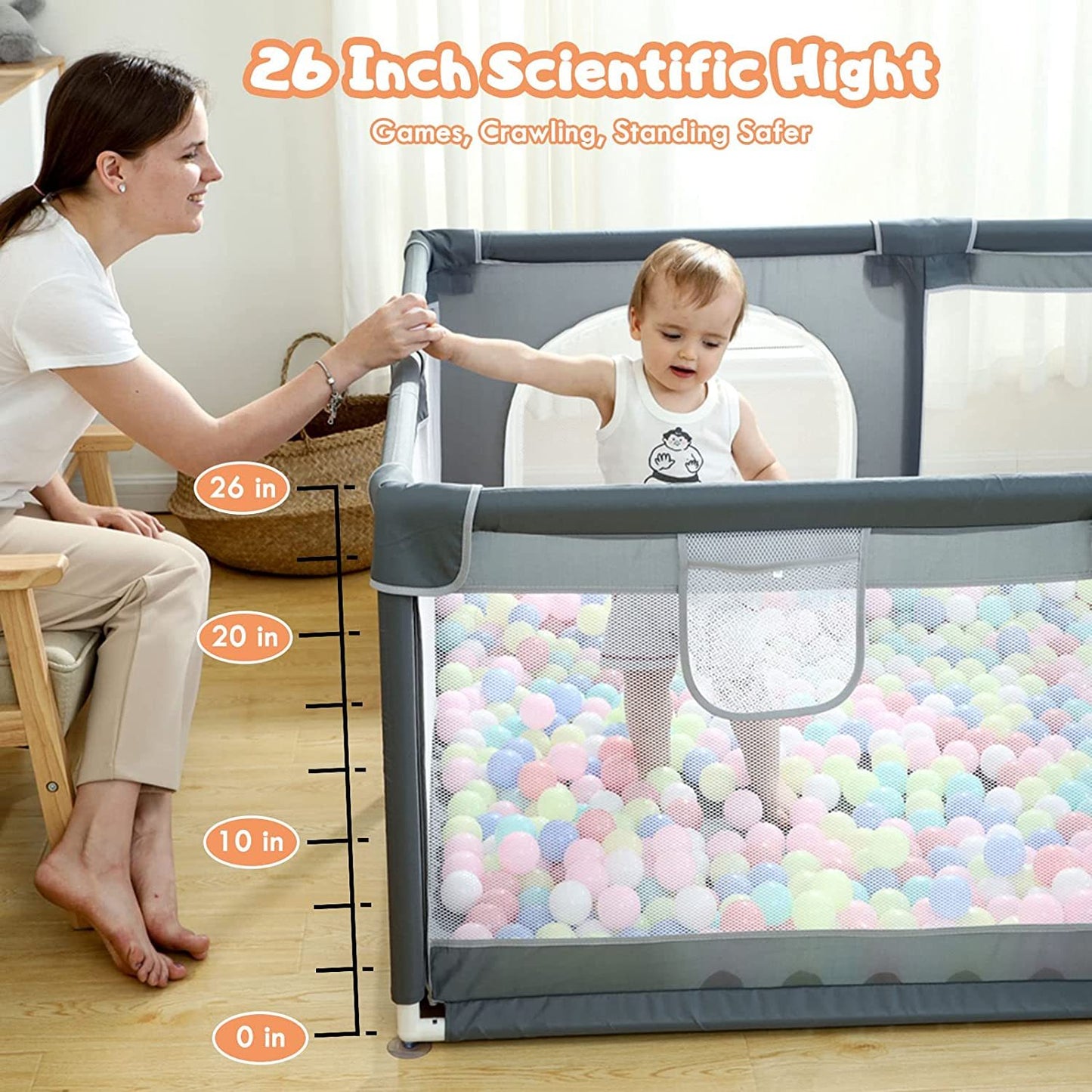 RAINBEAN's Extra Large and Sturdy Baby Playpen