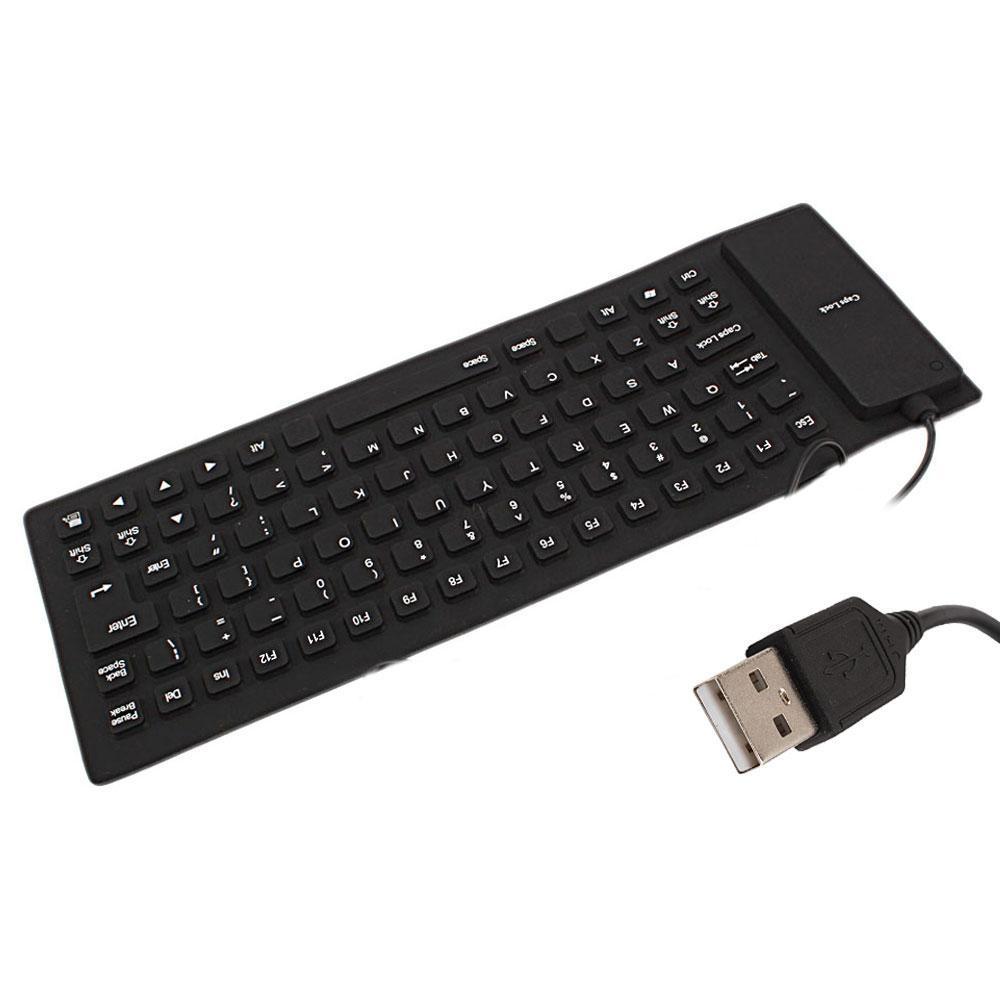 Wired USB Flexible Keyboard for Laptop Notebook and Desktop Computers