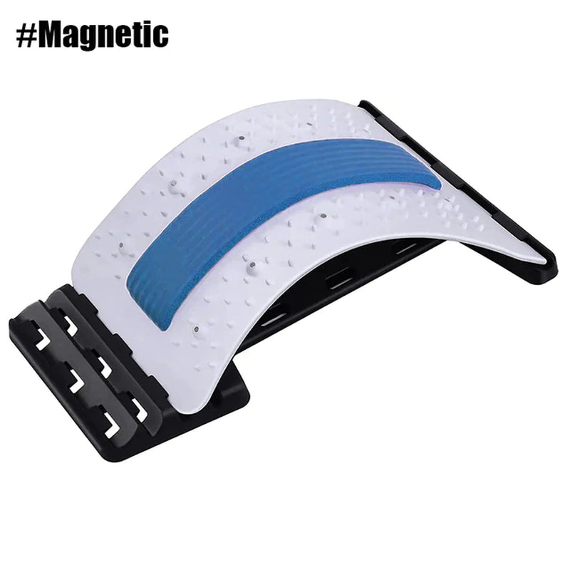 Adjustable Back Stretcher and Cracker with Magnetic Therapy - 4 Level Spine Board for Shoulder and Back Pain Relief