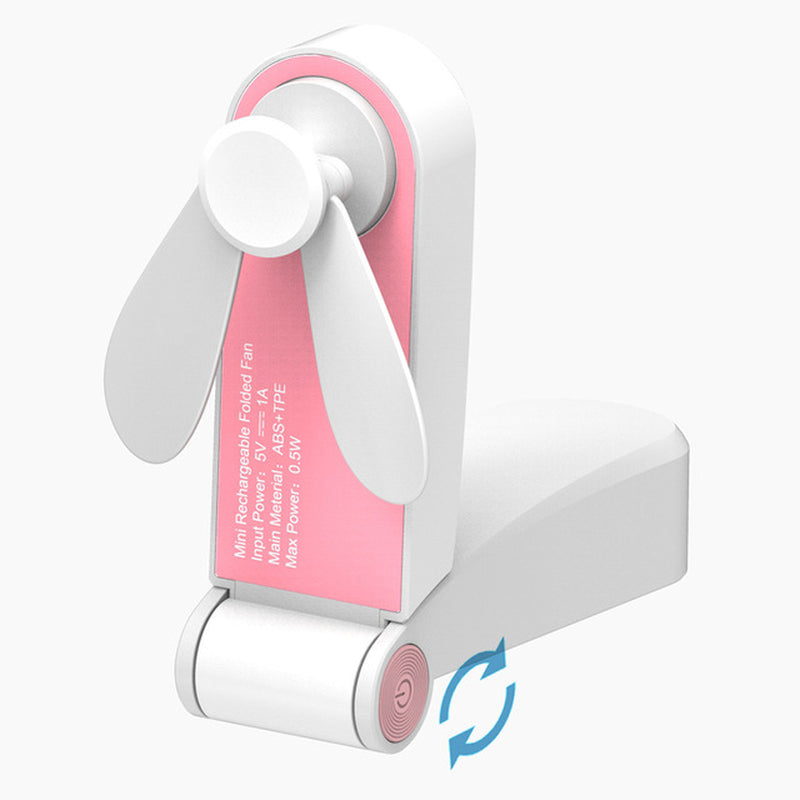 USB Mini Fold Fan - Portable Electric Air Cooler for Desktop - Household Electrical Appliance with Charging Capability