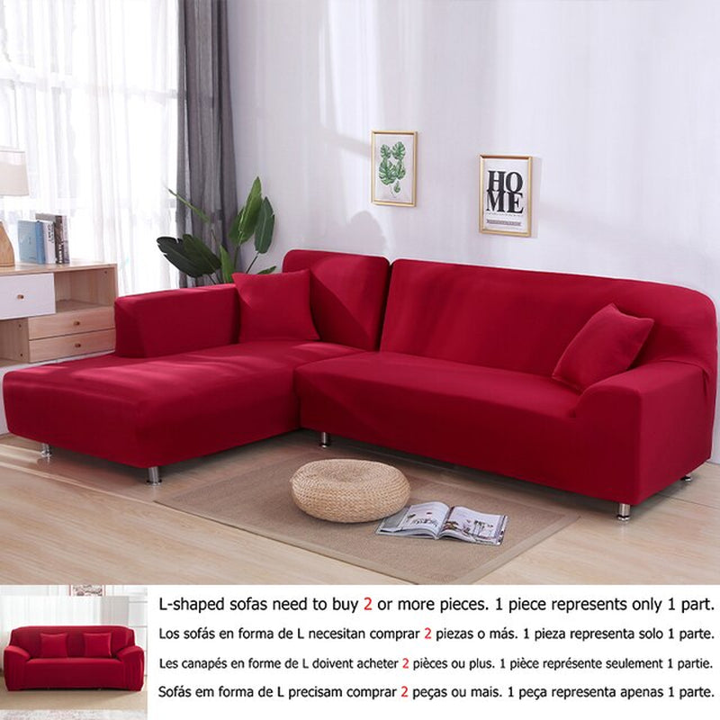 Solid Color 1/2/3/4 Seat Sofa Cover Stretch Milk Silk Fabric Couch Covers for Living Room Sectional Corner Settee Slipcovers 1PC