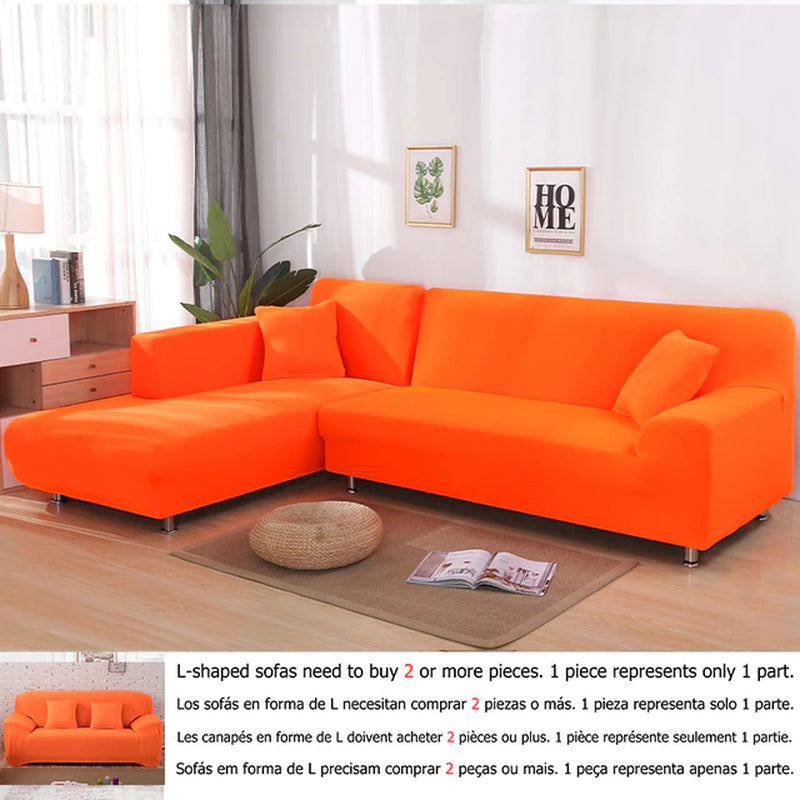 Solid Color 1/2/3/4 Seat Sofa Cover Stretch Milk Silk Fabric Couch Covers for Living Room Sectional Corner Settee Slipcovers 1PC