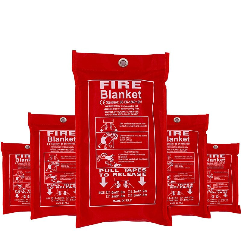 1M X 1M Fiberglass Safety Fire Blanket - Emergency Survival Flame Retardant Protection for Kitchen and More